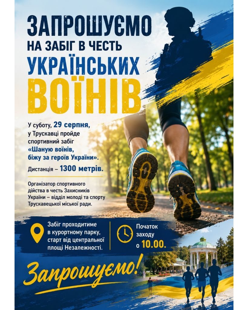 У Трускавці відбудеться забіг на честь Захисників України