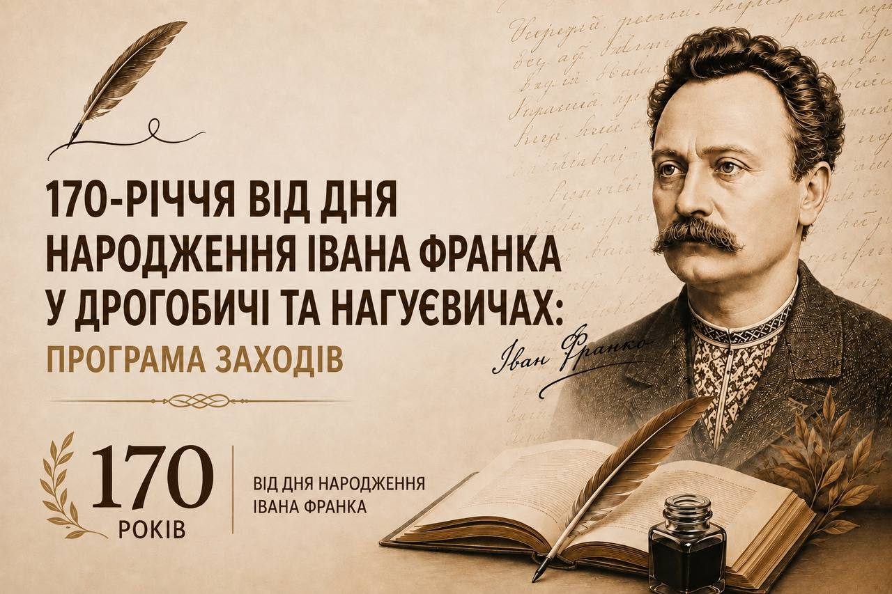 У Дрогобичі та Нагуєвичах відзначать 170-річчя Івана Франка