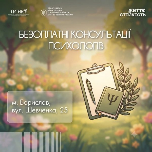 Консультації психолога безкоштовно в Бориславі